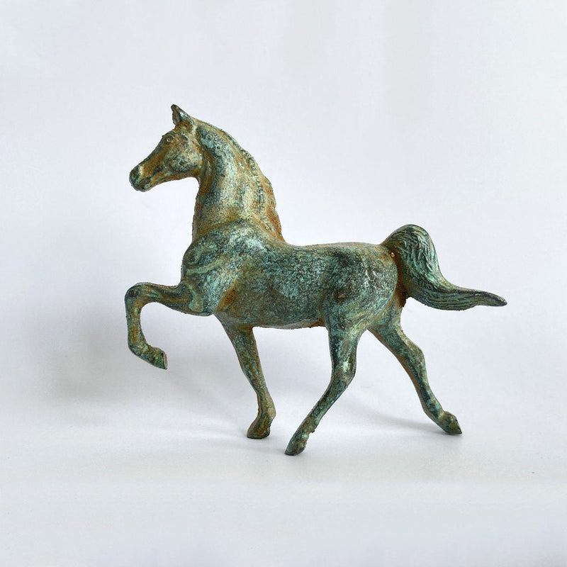 Statue de cheval - bronze vert
