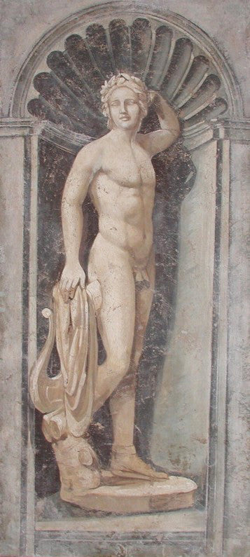 Fresque renaissance Statue d'Apollon 