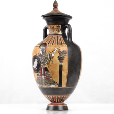 Amphore grecque avec Athéna et les coureurs à figures noires Pottery - The Ancient Home