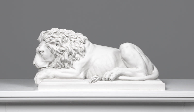 Grande statue de lions en paire - sculpture en marbre