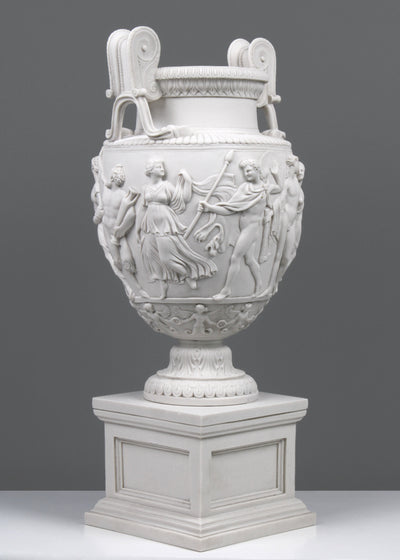 Vase Townley sur un Grand Piédestal - sculpture en marbre
