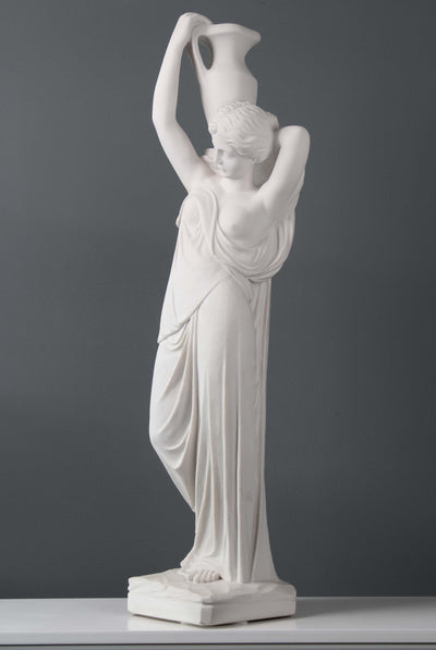 Statue La porteuse d'eau (Vénus) - grande sculpture en marbre blanc