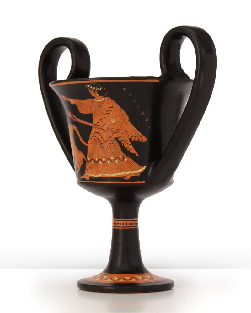Canthare grec avec Athéna et Déméter à figures rouges Pottery - The Ancient Home