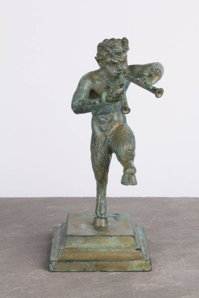 Statuette Satyre - bronze vert