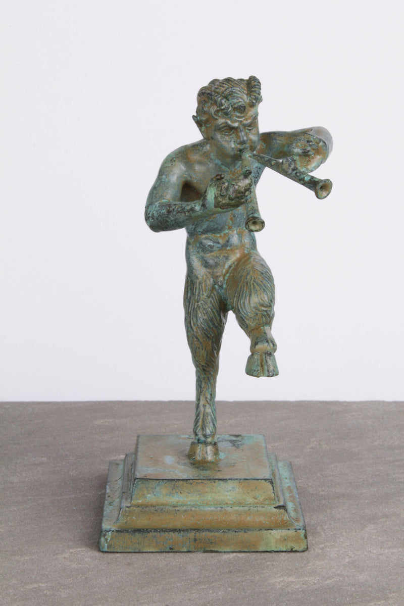 Statuette Satyre - bronze vert