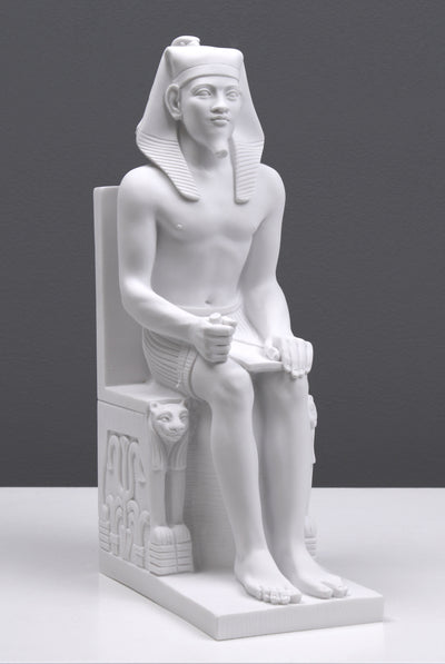 Statue Pharaon égyptien - Khafra - sculpture en marbre