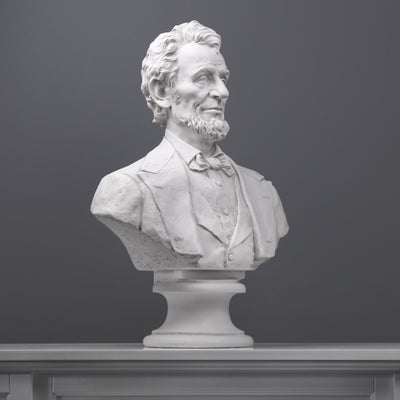 Grande buste d'Abraham Lincoln - président des États-Unis - sculpture en marbre