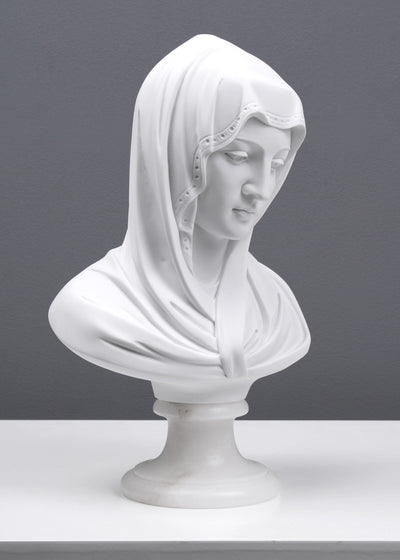 Buste de la Vierge Marie - sculpture en marbre