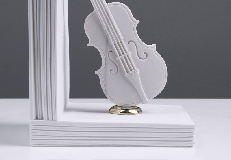 Serre-livre de piano et de violon en paire - sculpture en marbre
