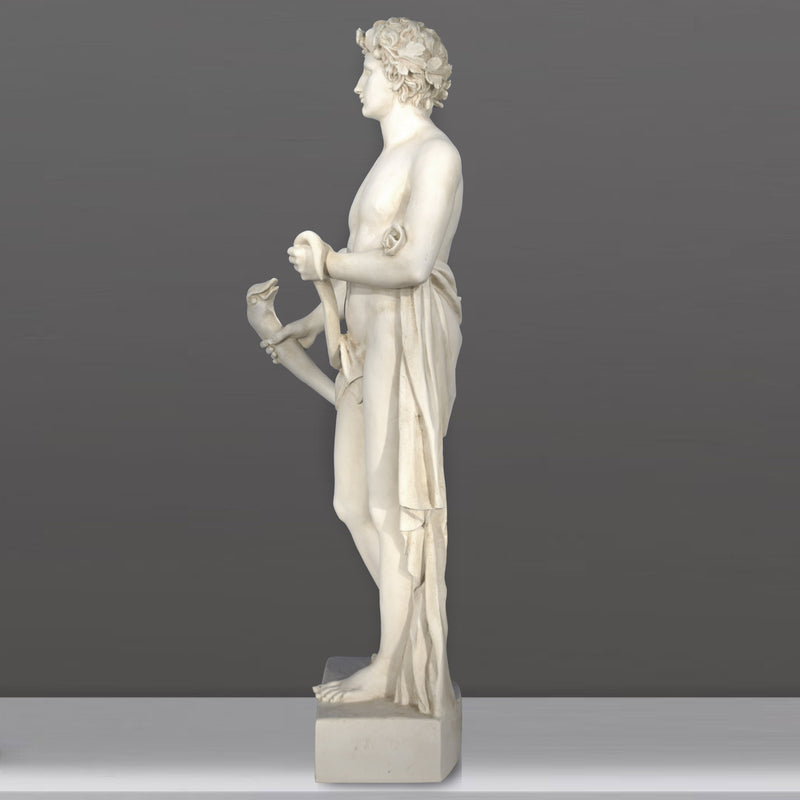 Statue de Dionysos - grande sculpture en marbre blanc
