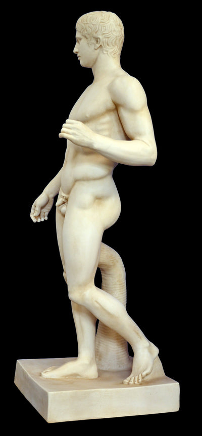 Statue de Doryphore - grande sculpture en marbre blanc