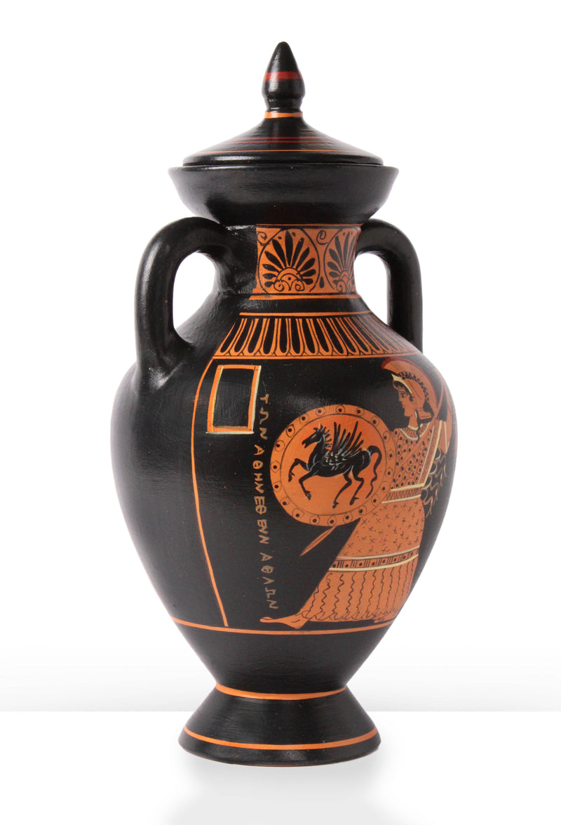Amphore grecque avec Athéna à figures rouges Pottery - The Ancient Home