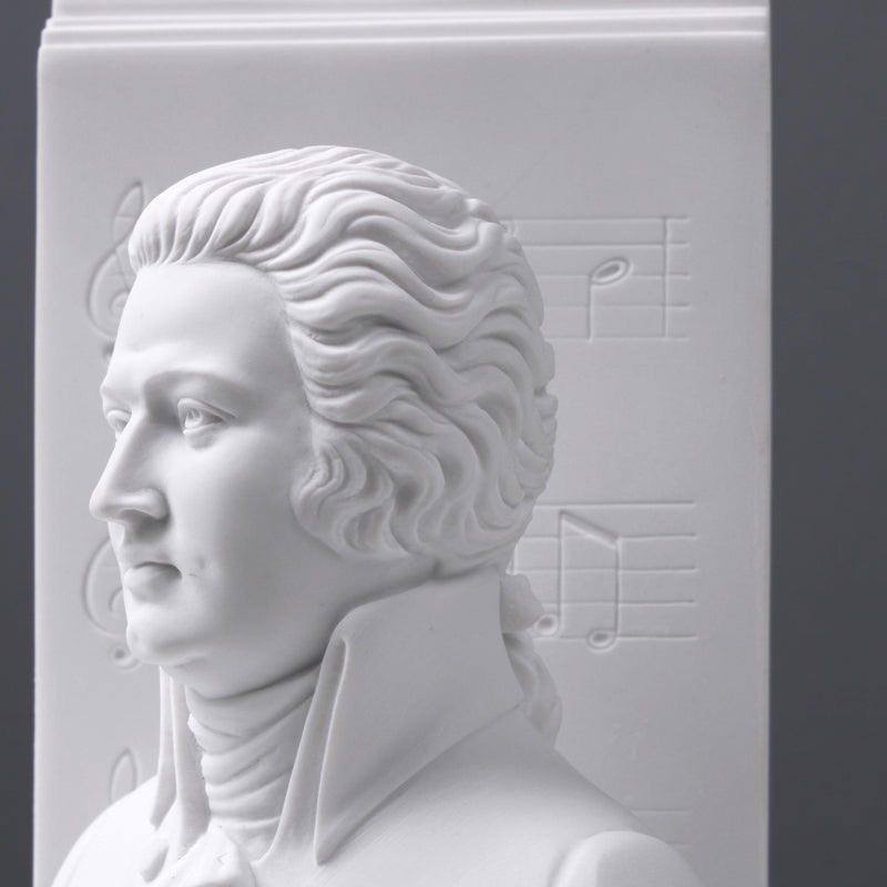 Serre-livre de Beethoven et Mozart en paire - sculpture en marbre