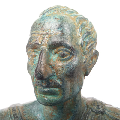 Buste de Jules César - empereur romain - bronze vert