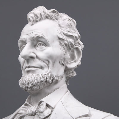 Grande buste d'Abraham Lincoln - président des États-Unis - sculpture en marbre