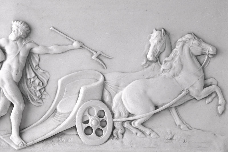 Bas-relief Char - sculpture en marbre