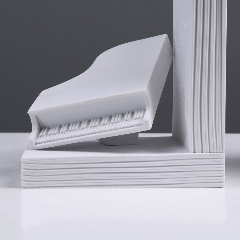 Serre-livre de piano et de violon en paire - sculpture en marbre