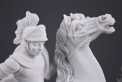 Statue de Georges de Lydda à cheval - sculpture en marbre
