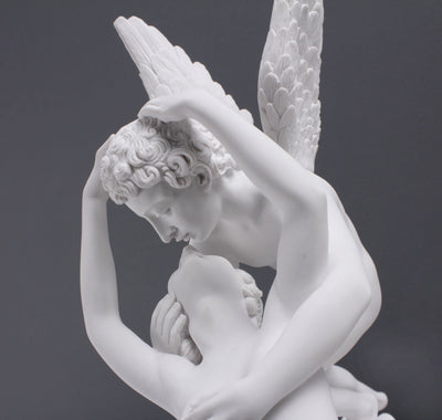 Sculpture Psyché ranimée par le baiser de l'Amour - sculpture en marbre
