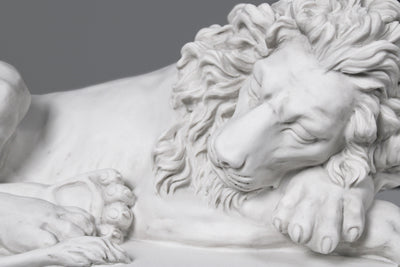 Grande statue de lions en paire - sculpture en marbre