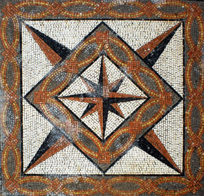 Mosaïque étoile géométrique  - en marble