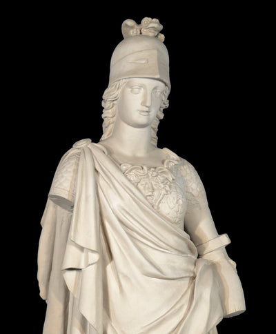 Statue d'Athéna - grande sculpture en marbre blanc