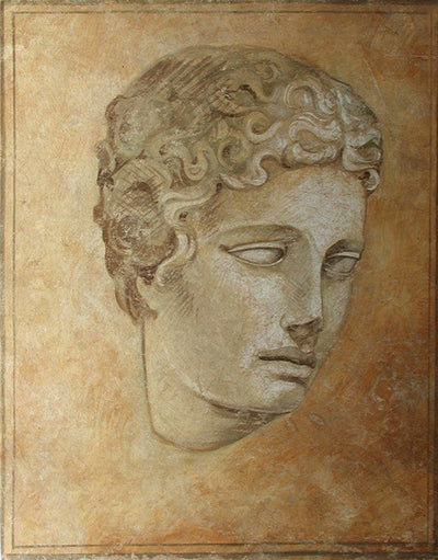 Fresque renaissance Profil d'une statue masculine 