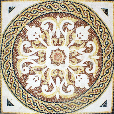 Mosaïque Géométrique de l'acanthe  - en marble