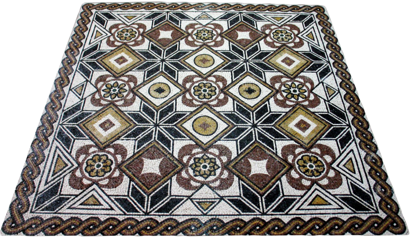 Mosaïque Polychrome géométrique  - en marble