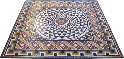 Mosaïque Géométrique avec Medusa  - en marble