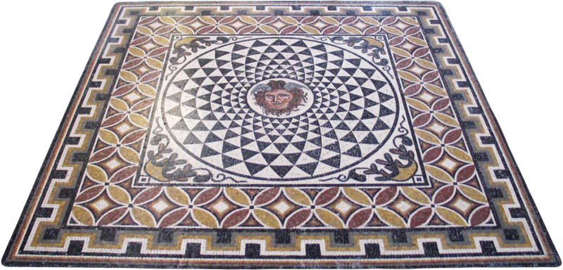 Mosaïque Géométrique avec Medusa  - en marble