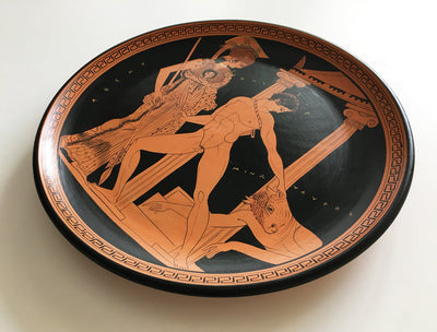 Assiette grecque avec Athéna et Thésée à figures rouges - The Ancient Home