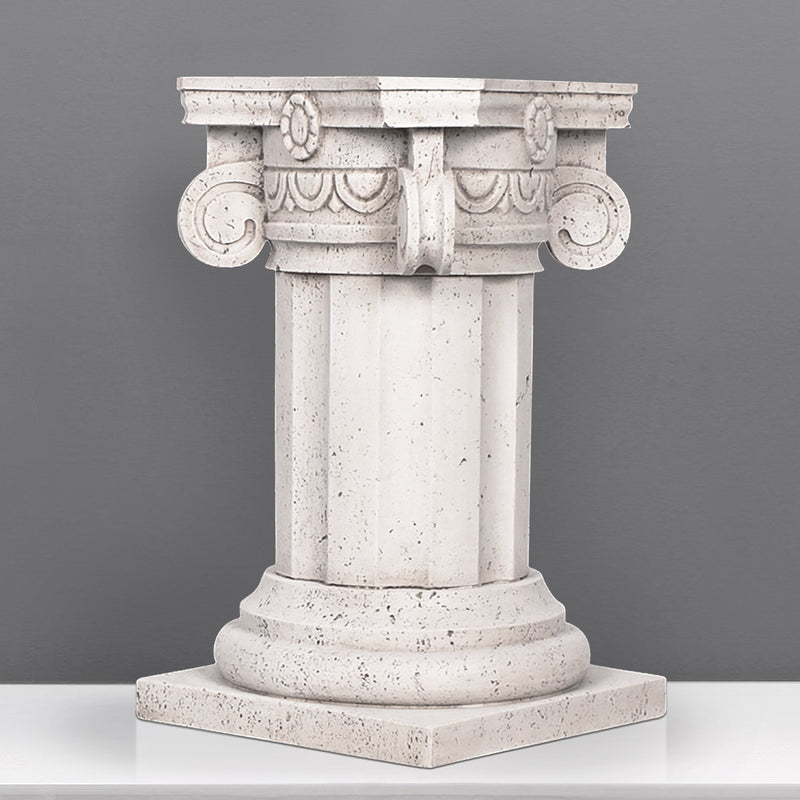 Colonne ionique romaine - grande sculpture en marbre blanc