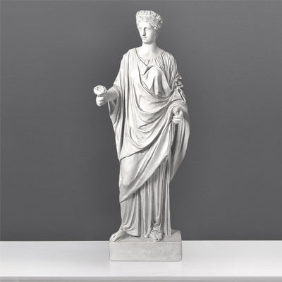 Statue Dame romaine antique - grande sculpture en marbre blanc