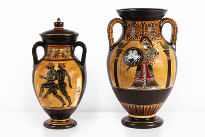 Amphore grecque avec Ajax et Achille à figures noires